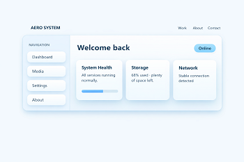 Preview 03 — Aero System dashboard